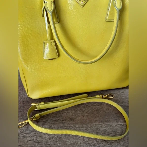 Prada Yellow Galleria Leather Tote with Strap - Picture 14 of 16